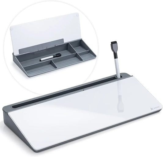Deskpad with whiteboard and storage space